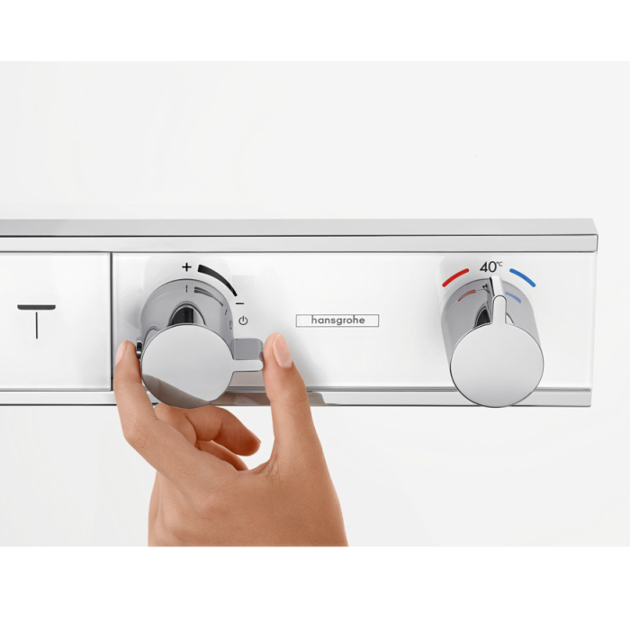 Термостат Hansgrohe RainSelect для 5 потребителей 15358400, белый/хром. Фото