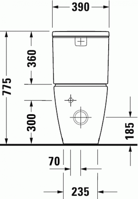 Унитаз напольный под бачок DURAVIT D-Neo Rimless 2002090000. Фото