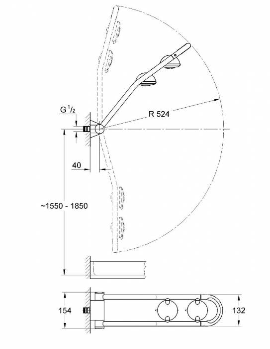 GROHE 27005000 Freehander Душевая система для скрытого монтажа. Фото