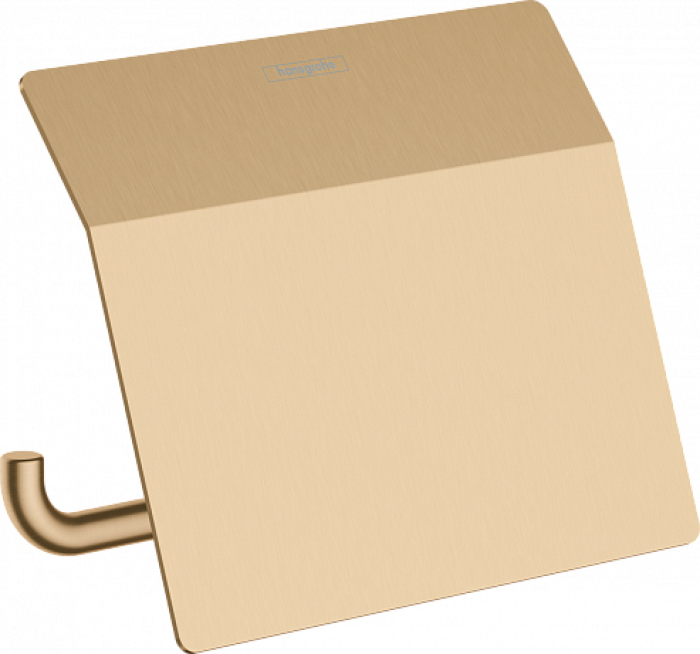 Держатель туалетной бумаги с крышкой AddStoris Hansgrohe 41753140, шлифованная бронза для ванной комнаты. Фото