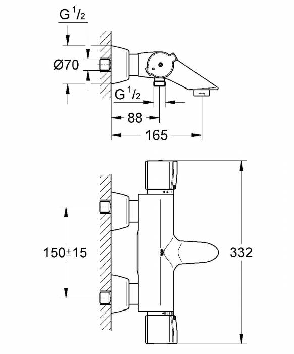 Термостатический смеситель для ванны GROHE Grohtherm Special 34202000. Фото