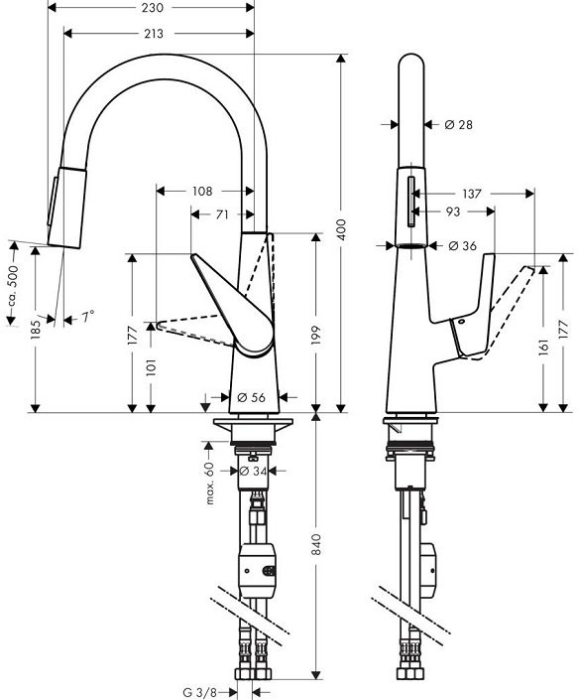 Смеситель для кухни Hansgrohe Talis S 200 72813000. Фото