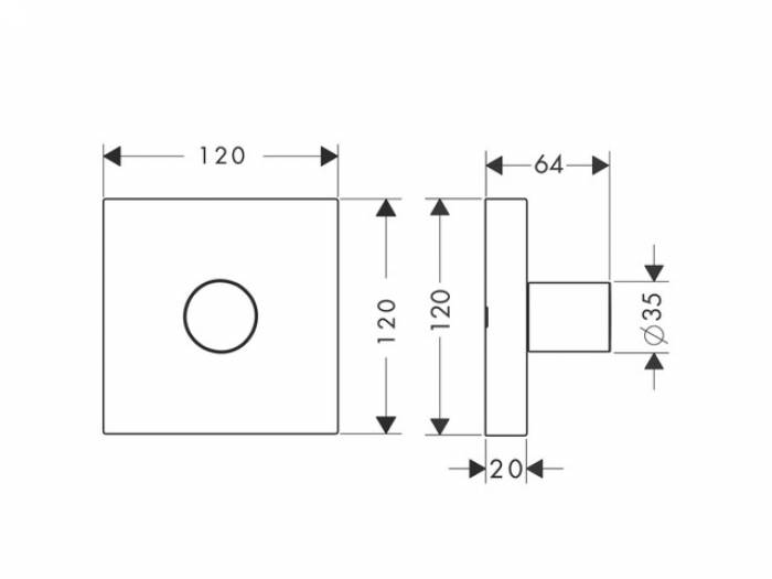Запорный винтиль AXOR Starck ShowerCollection 10972000. Фото