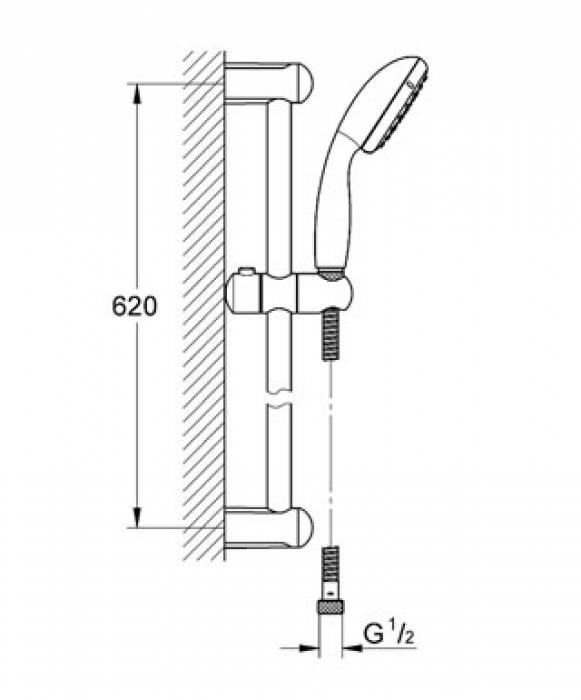 Душевой гарнитур GROHE Tempesta New 27853000. Фото