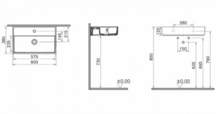 Раковина-чаша Vitra ArchiPlan 60х38 7401B003-0001. Фото