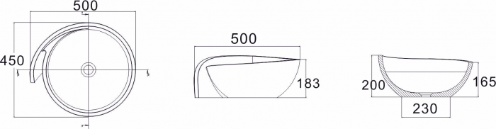 Раковина NS BATH NST-5045G (глянцевая) 50х45. Фото