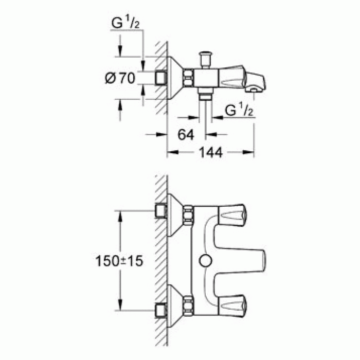 Смеситель для ванны GROHE Avina 25085000. Фото