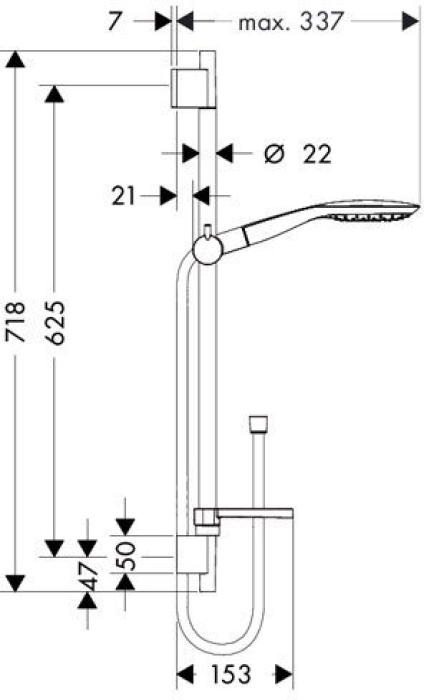 Душевой гарнитур Hansgrohe Raindance Select 150/Unica 27856400. Фото