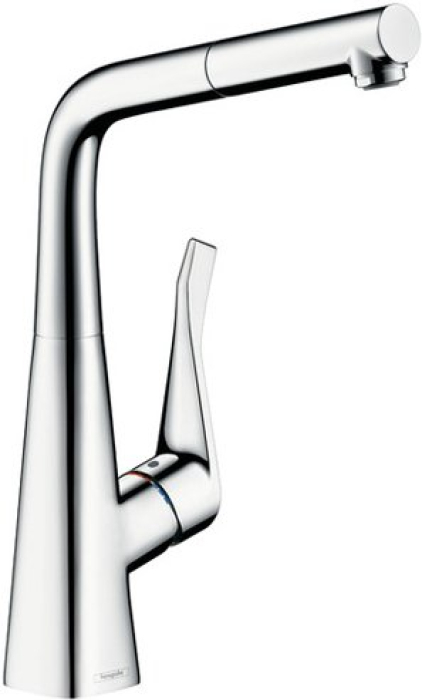Смеситель для кухни с выдвижным душем Hansgrohe Metris 14821000. Фото