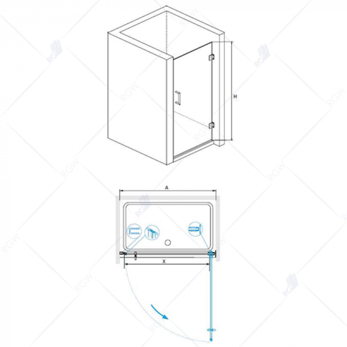 Душевая дверь RGW HOTEL HO-011 350601106-11 60 см. Фото