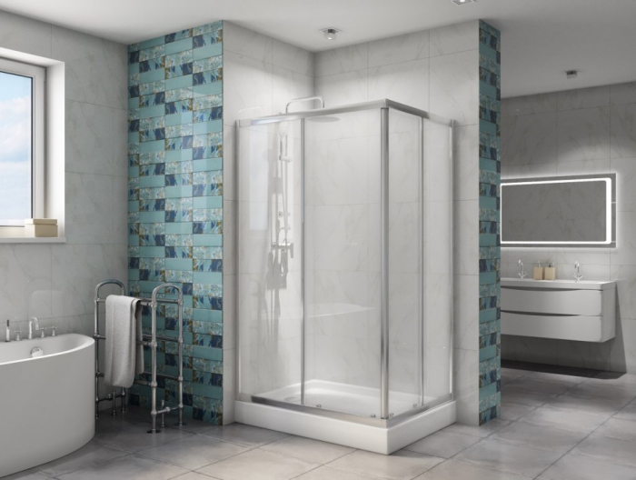 Душевой угол BELBAGNO DUE-AH-2-100/80-C-Cr. Фото