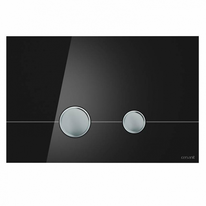 CERSANIT Кнопка STERO стекло черный глянцевый универсальная BU-STE/Blg/Gl. Фото