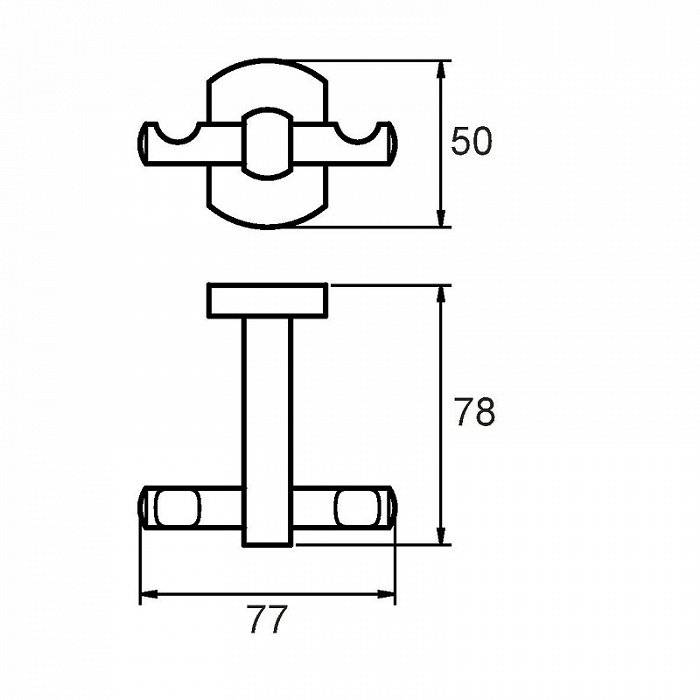 Крючок двойной сплав металлов Neva Milardo NEVSM10M41 для ванной комнаты. Фото