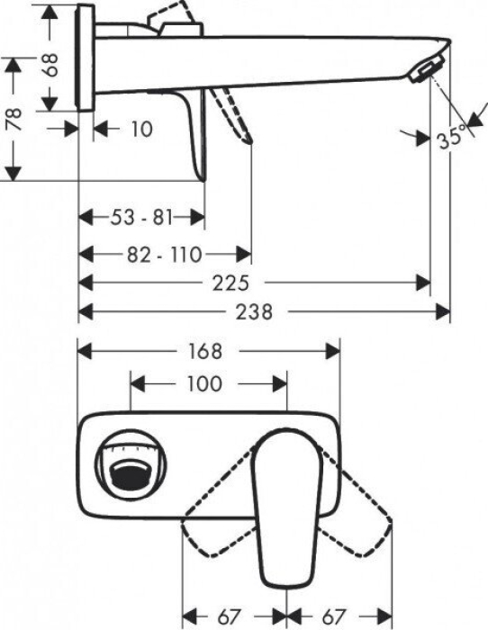 Смеситель для раковины Hansgrohe Talis E 71734700. Фото