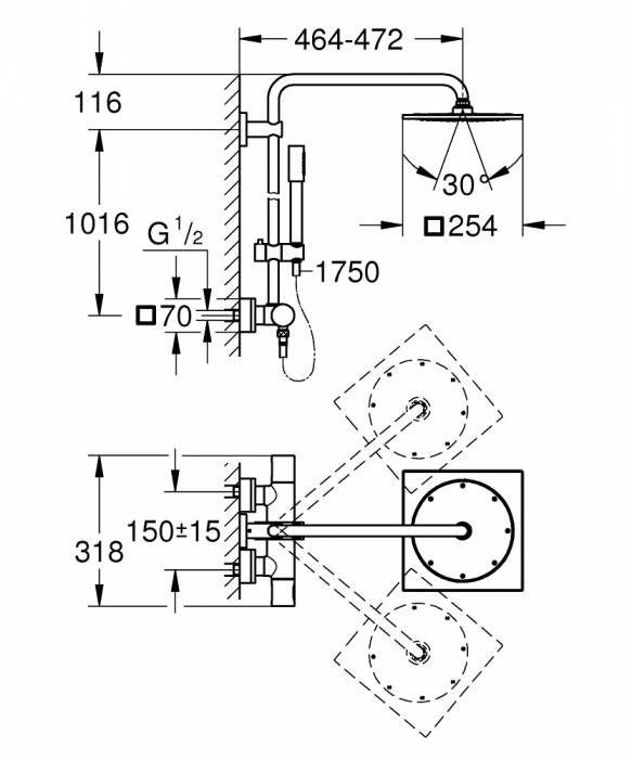 GROHE 27469000 Rainshower F-Series Душевая система. Фото