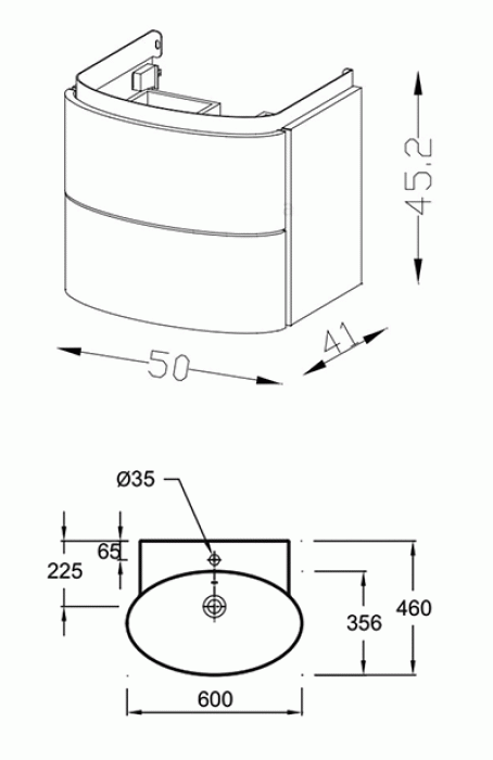 Тумба под раковину Jacob Delafon Presquile EB1102-G1C. Фото