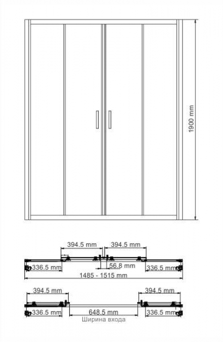 Душевая дверь WASSERKRAFT Lippe 45S08. Фото