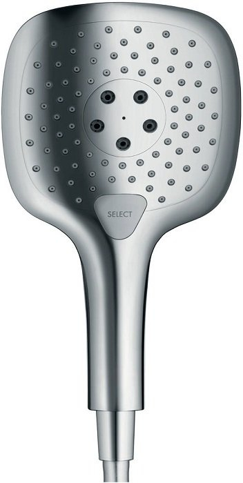 Ручной душ Hansgrohe Raindance Select E 150 3jet белый/хром 26550400. Фото