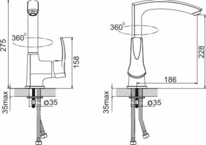 Смеситель для раковины IDDIS Kitchen XN56136C. Фото