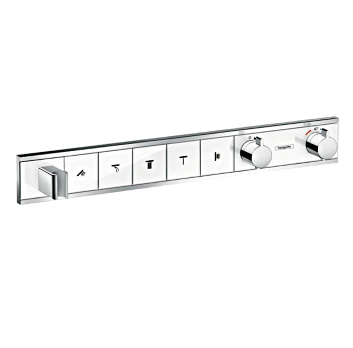 Термостат Hansgrohe RainSelect для 5 потребителей 15358400, белый/хром. Фото