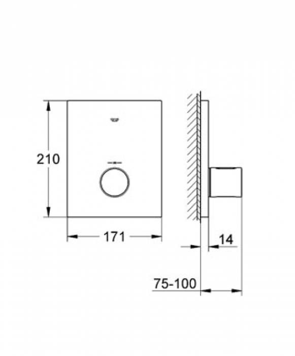 Смеситель термостатический для душа GROHE Grohtherm F 27619000 (внешняя часть). Фото