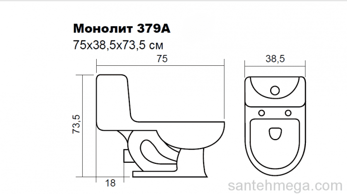 Унитаз-монолит EVA GOLD 379А QQ Gold Decor. Фото