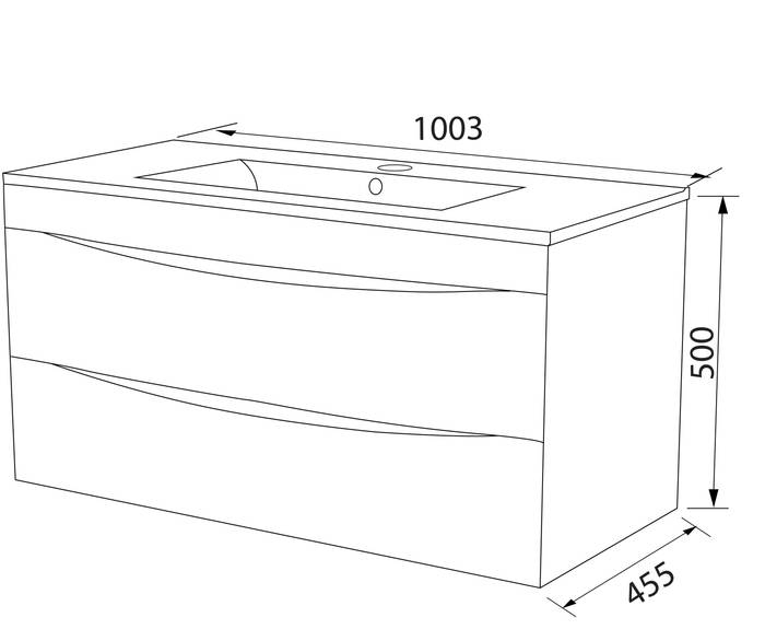 Тумба подвесная белая 100 см Cloud  IDDIS CLO10W1i95. Подходит умывальник: 0131000i28. Фото