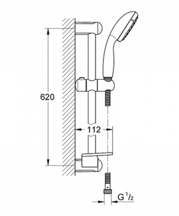 Душевой гарнитур GROHE New Tempesta 27926000. Фото