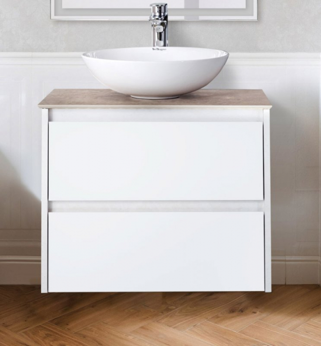 Тумба под раковину подвесная BELBAGNO KRAFT-600-2C-SO-BO Bianco Opaco. Фото