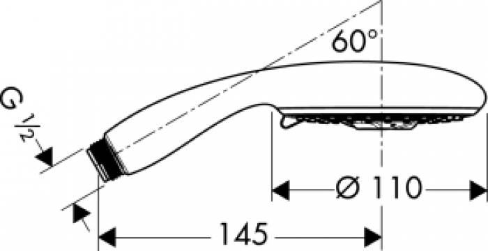 Душевая лейка HANSGROHE Raindance E 100 AIR 3 jet 28502000. Фото