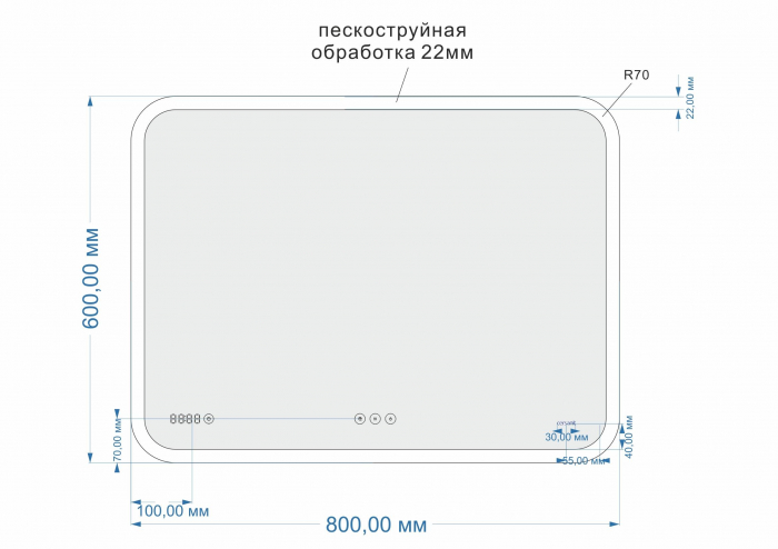 CERSANIT Зеркало LED 070 DESIGN PRO 80 LU-LED070*80-p-Os. Фото