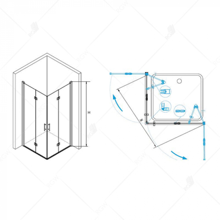 Душевой уголок RGW LEIPZIG LE-33 06123600-11. Фото
