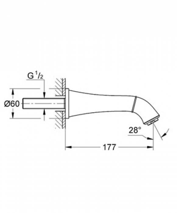 Излив для ванны GROHE Grandera 13341000. Фото