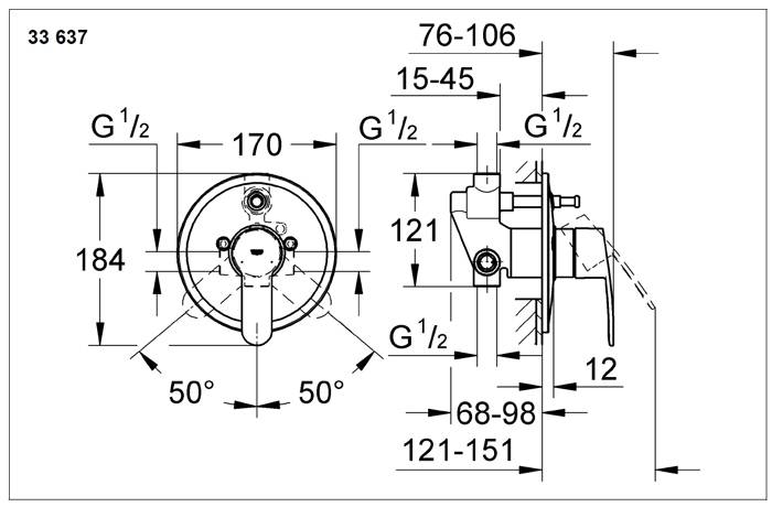 Смеситель для душа GROHE Eurostyle Cosmopolitan 33637002 (внешняя часть). Фото