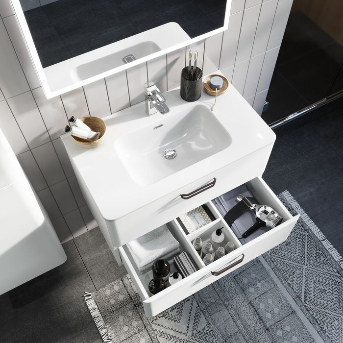 Тумба с умывальником подвесная 60 см белая Brick IDDIS BRI60W0i95K. Фото