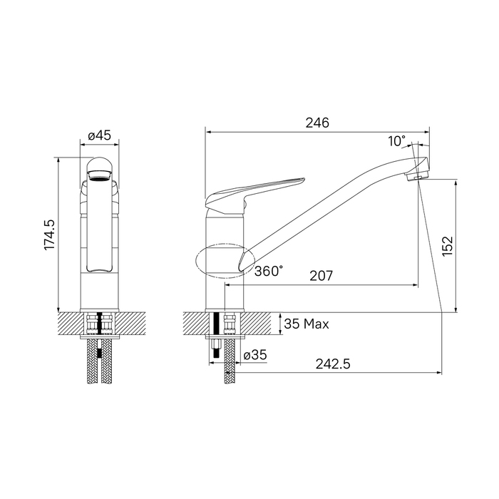 Смеситель для кухни белый матовый Male IDDIS MALWT00i05. Фото