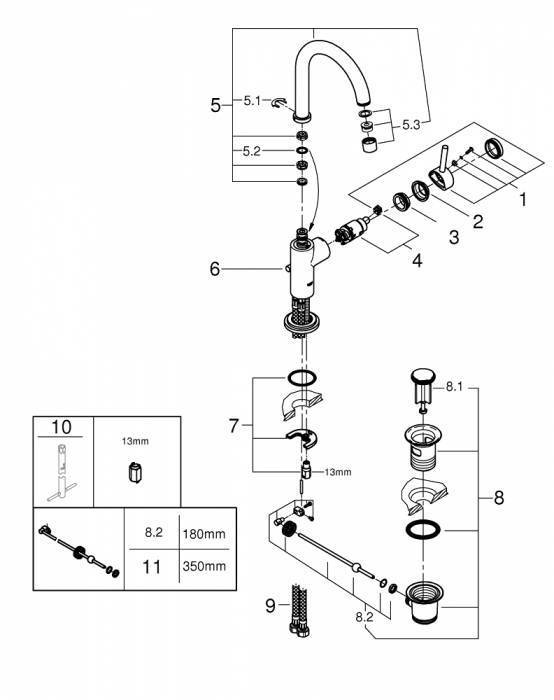 Смеситель для раковины Grohe Atrio С 32042001. Фото
