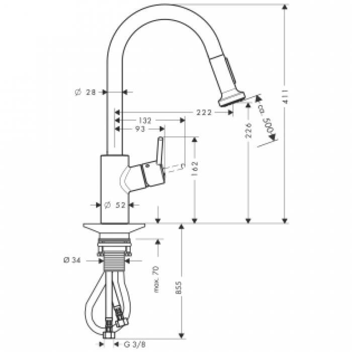 Смеситель для кухни HANSGROHE Tails S Variarc 14877000. Фото