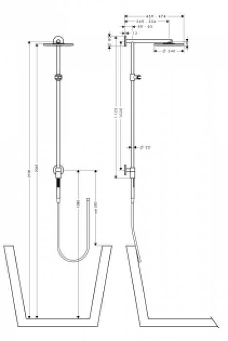 Душевая система HANSGROHE Raindance Connect Showerpipe 240 27421000. Фото