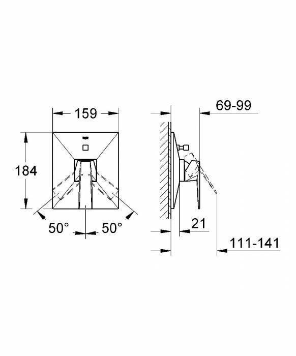 GROHE 19785A00 Allure Brilliant Смеситель для ванны, встроенный. Фото