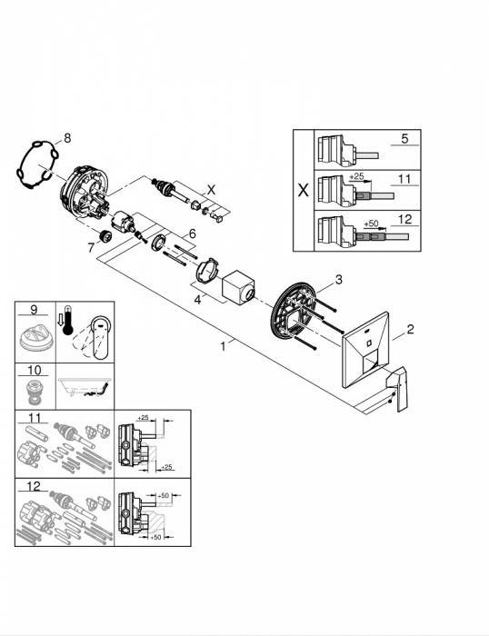 Смеситель для ванны GROHE 24072000 Allure Brilliant, хром. Фото