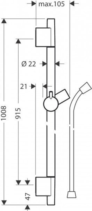 Штанга для душа Hansgrohe Unica S Puro 28631670. Фото