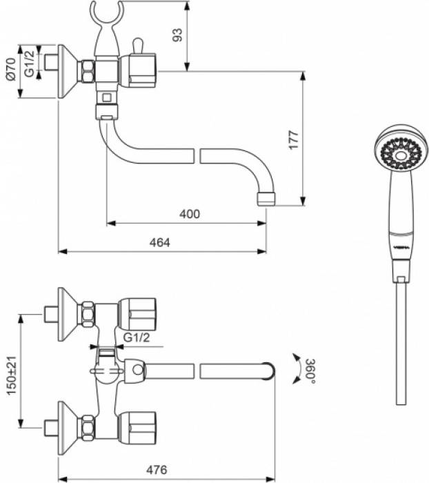 Смеситель для ванны VIDIMA Eco BA164AA. Фото