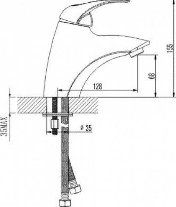 Смеситель для умывальника IDDIS Carlow CQ16068C. Фото