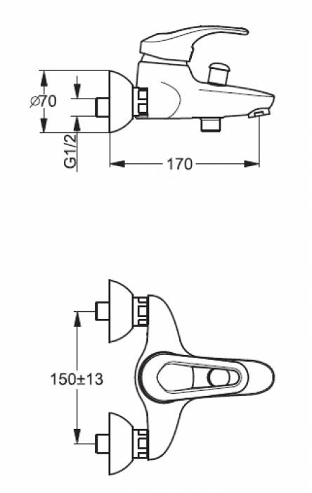 Смеситель для ванны VIDIMA Seva Mix BA057AA. Фото