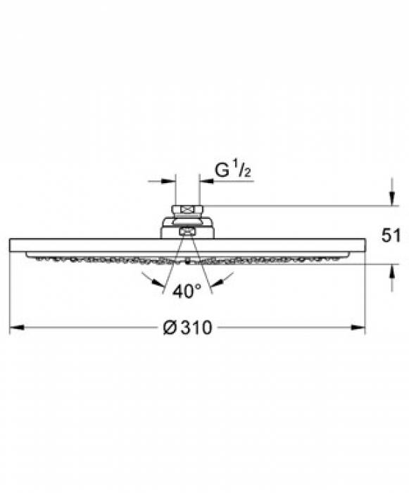 Верхний душ GROHE Rainshower Cosmopolitan 27477000. Фото