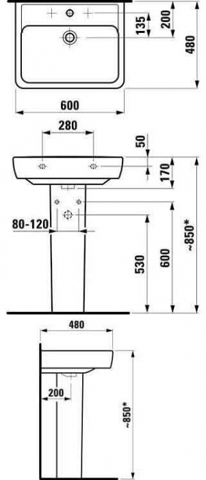 Раковина подвесная LAUFEN Pro 60х48 8.1895.2.000.104.1. Фото