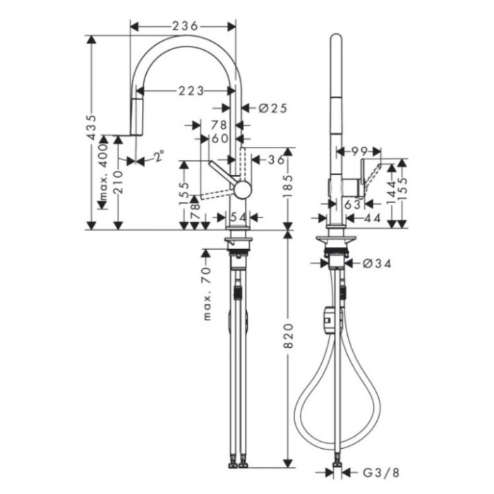 Смеситель Hansgrohe Talis M54 для кухонной мойки 72802000 хром. Фото