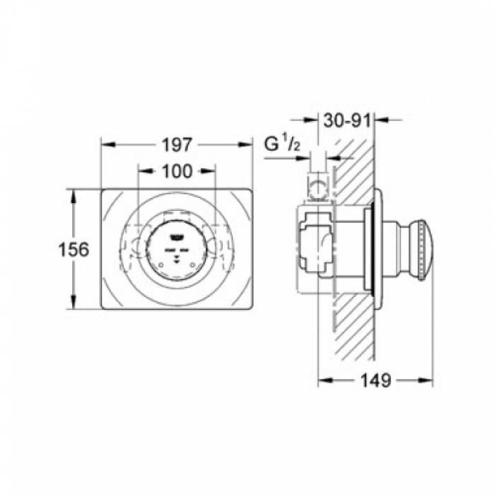 Cмеситель для душа GROHE Conromix Surf 36121000 (внешняя часть). Фото