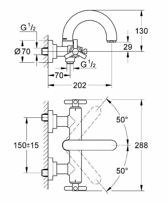Смеситель для ванны GROHE Atrio Ypsilon 25010000. Фото